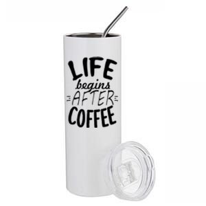 Life Begins After Coffee Stainless Steel Tumbler