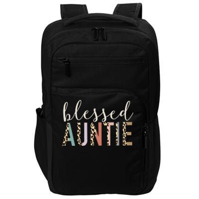 Leopard Blessed Auntie Aunt gift for mother''s day Impact Tech Backpack