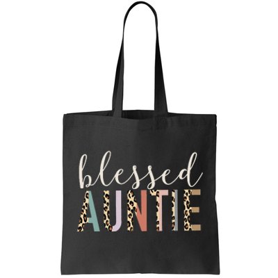 Leopard Blessed Auntie Aunt gift for mother''s day Tote Bag