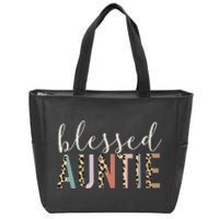 Leopard Blessed Auntie Aunt gift for mother''s day Zip Tote Bag