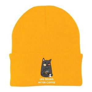 Life Begins After Coffee Knit Cap Winter Beanie