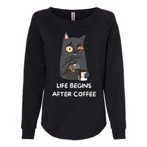 Life Begins After Coffee Womens California Wash Sweatshirt