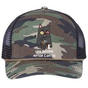 Life Begins After Coffee Retro Rope Trucker Hat Cap