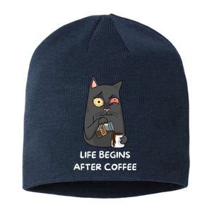 Life Begins After Coffee Sustainable Beanie