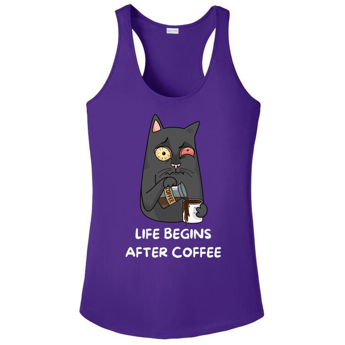 Life Begins After Coffee Ladies PosiCharge Competitor Racerback Tank