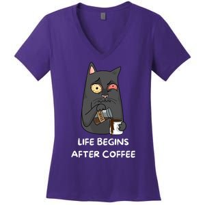 Life Begins After Coffee Women's V-Neck T-Shirt