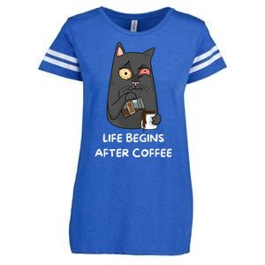 Life Begins After Coffee Enza Ladies Jersey Football T-Shirt