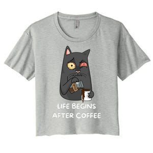 Life Begins After Coffee Women's Crop Top Tee