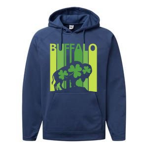 Lucky Buffalo Animal St Patrick's Day Irish Gift Performance Fleece Hoodie