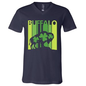 Lucky Buffalo Animal St Patrick's Day Irish Gift V-Neck T-Shirt