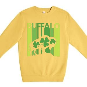 Lucky Buffalo Animal St Patrick's Day Irish Gift Premium Crewneck Sweatshirt