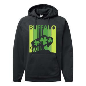 Lucky Buffalo Animal St Patrick's Day Irish Gift Performance Fleece Hoodie