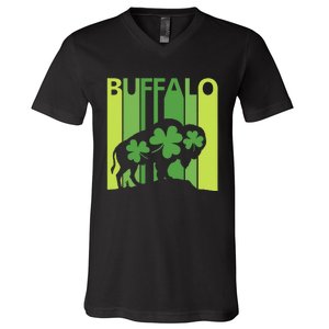 Lucky Buffalo Animal St Patrick's Day Irish Gift V-Neck T-Shirt