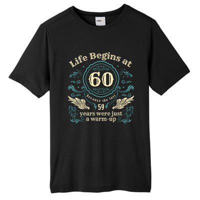 Life Begins At 60 Vintage 60 Years Old 60th Birthday Tall Fusion ChromaSoft Performance T-Shirt