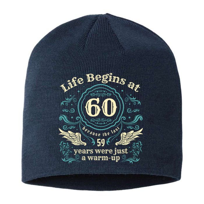 Life Begins At 60 Vintage 60 Years Old 60th Birthday Sustainable Beanie