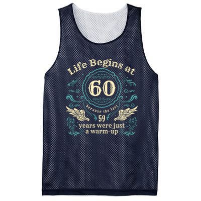 Life Begins At 60 Vintage 60 Years Old 60th Birthday Mesh Reversible Basketball Jersey Tank