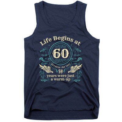 Life Begins At 60 Vintage 60 Years Old 60th Birthday Tank Top