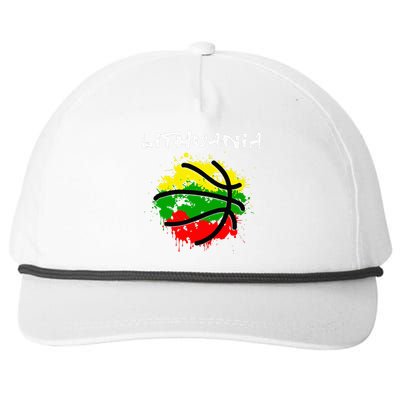 Lithuania Basketball Abstract Lithuania Strong Snapback Five-Panel Rope Hat