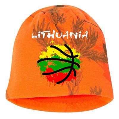 Lithuania Basketball Abstract Lithuania Strong Kati - Camo Knit Beanie