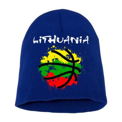 Lithuania Basketball Abstract Lithuania Strong Short Acrylic Beanie