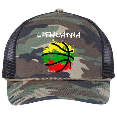 Lithuania Basketball Abstract Lithuania Strong Retro Rope Trucker Hat Cap