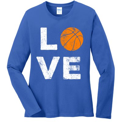 Love Basketball American Team Fan Gift Ladies Long Sleeve Shirt