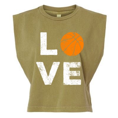 Love Basketball American Team Fan Gift Garment-Dyed Women's Muscle Tee