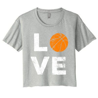 Love Basketball American Team Fan Gift Women's Crop Top Tee