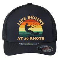 Life Begins At 20 Knots Kiteboarding Flexfit Unipanel Trucker Cap