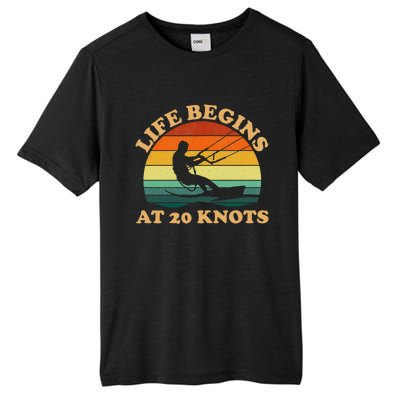 Life Begins At 20 Knots Kiteboarding Tall Fusion ChromaSoft Performance T-Shirt