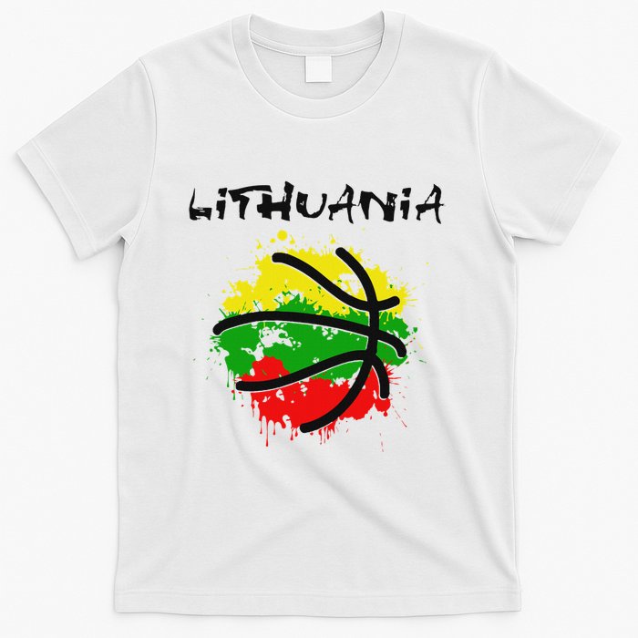 Lithuania Basketball Abstract Lithuania Strong Basketball T-Shirt