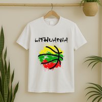Lithuania Basketball Abstract Lithuania Strong Basketball T-Shirt