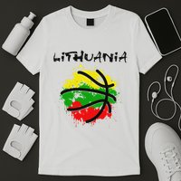 Lithuania Basketball Abstract Lithuania Strong Basketball T-Shirt