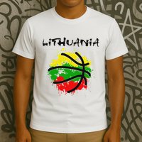 Lithuania Basketball Abstract Lithuania Strong Basketball T-Shirt