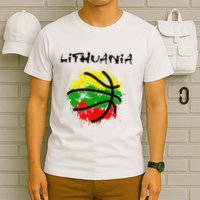 Lithuania Basketball Abstract Lithuania Strong Basketball T-Shirt