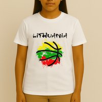 Lithuania Basketball Abstract Lithuania Strong Basketball T-Shirt