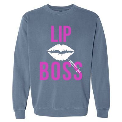 Lip Boss Aesthetic Nurse Injector Botox Filler Pullover Hoodie Garment-Dyed Sweatshirt