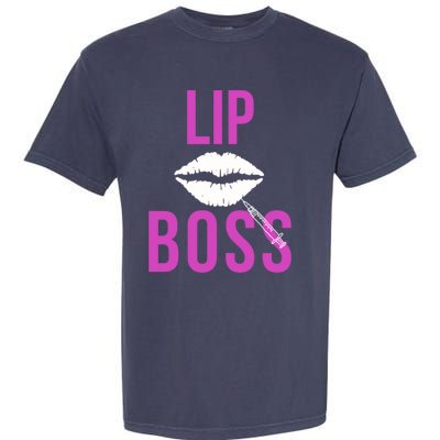 Lip Boss Aesthetic Nurse Injector Botox Filler Pullover Hoodie Garment-Dyed Heavyweight T-Shirt