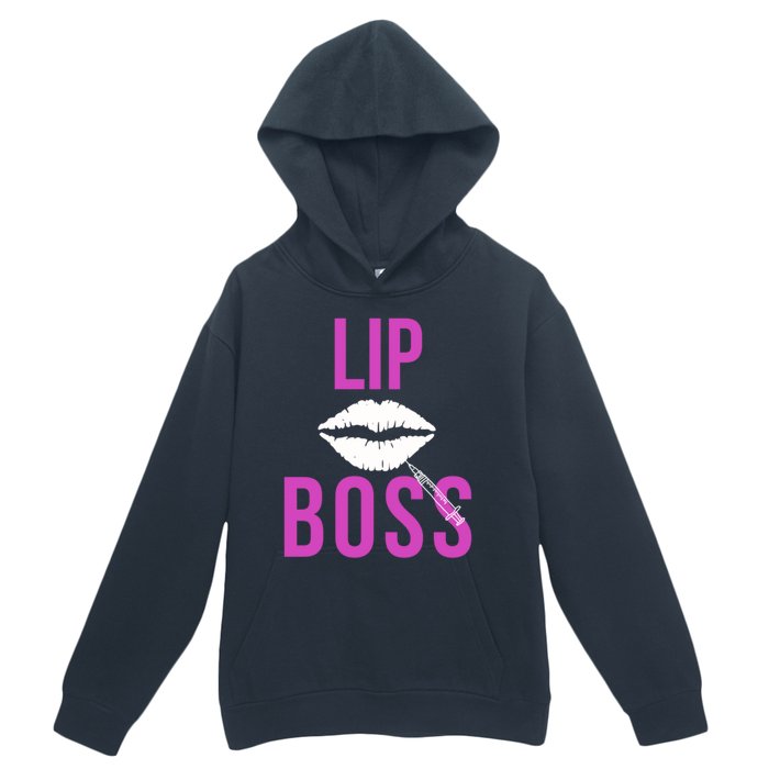 Lip Boss Aesthetic Nurse Injector Botox Filler Pullover Hoodie Urban Pullover Hoodie