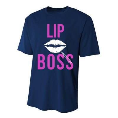 Lip Boss Aesthetic Nurse Injector Botox Filler Pullover Hoodie Performance Sprint T-Shirt