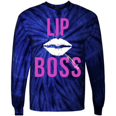 Lip Boss Aesthetic Nurse Injector Botox Filler Pullover Hoodie Tie-Dye Long Sleeve Shirt