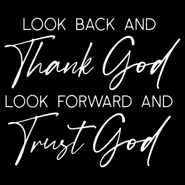 Look Back And Thank God Jesus Christian Faith Inspirational 16 in Basic Backpack