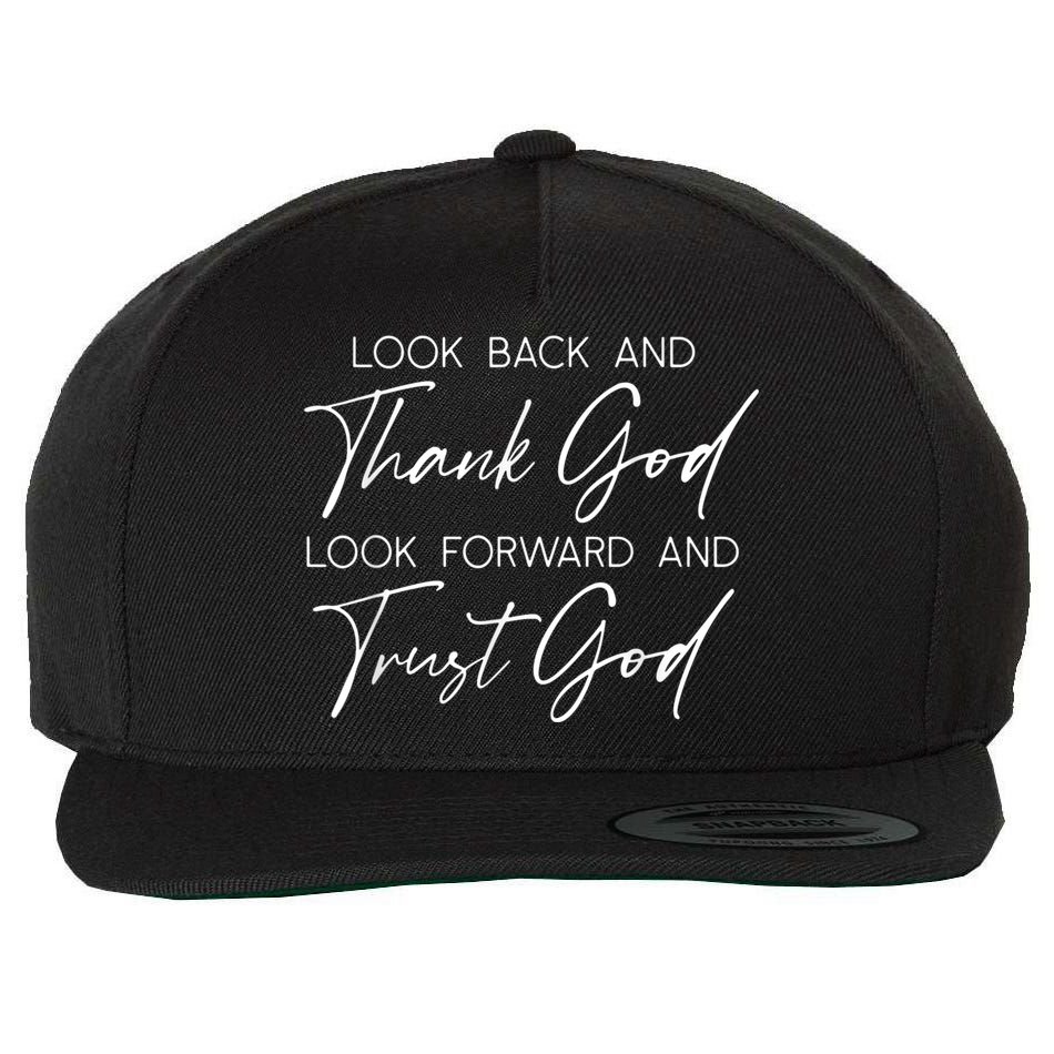 Look Back And Thank God Jesus Christian Faith Inspirational Wool Snapback Cap