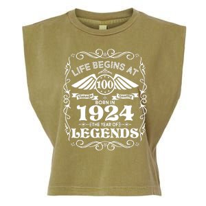 Life Begins At 100 Born In 1924 Year Of Legends Garment-Dyed Women's Muscle Tee