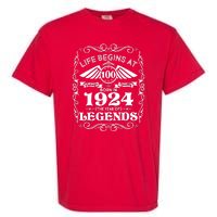 Life Begins At 100 Born In 1924 Year Of Legends Garment-Dyed Heavyweight T-Shirt