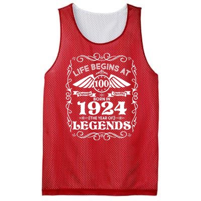 Life Begins At 100 Born In 1924 Year Of Legends Mesh Reversible Basketball Jersey Tank