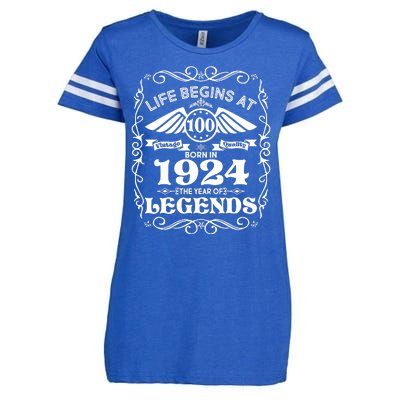 Life Begins At 100 Born In 1924 Year Of Legends Enza Ladies Jersey Football T-Shirt