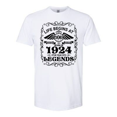 Life Begins At 100 Born In 1924 Year Of Legends Softstyle® CVC T-Shirt