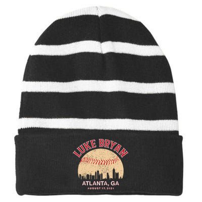 L.U.K.E B.R.Y.A.N Atlanta Ga August 17 2024 Striped Beanie with Solid Band