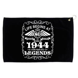 Life Begins At 80 Born In 1944 Year Of Legends Grommeted Golf Towel